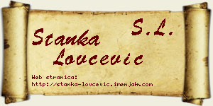 Stanka Lovčević vizit kartica